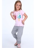 T-shirt with an application, light pink NDZ8171 - Online store - Boutique